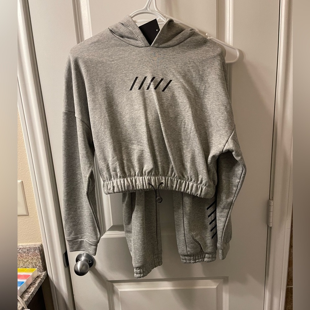 Fashion nova grey hoodie and jogger set NWT